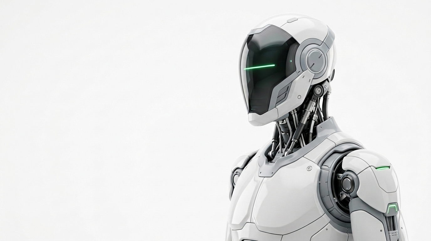 Experience Real Robotics — Sleek advanced white humanoid robot with precision sensors